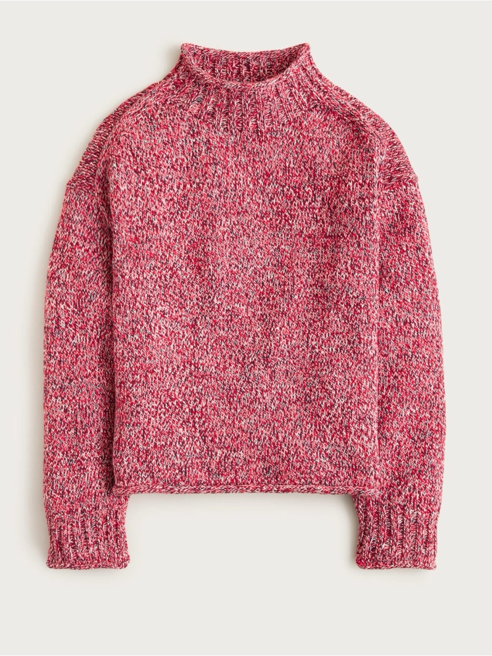 J. Crew Marled Pink Mock Neck Sweater